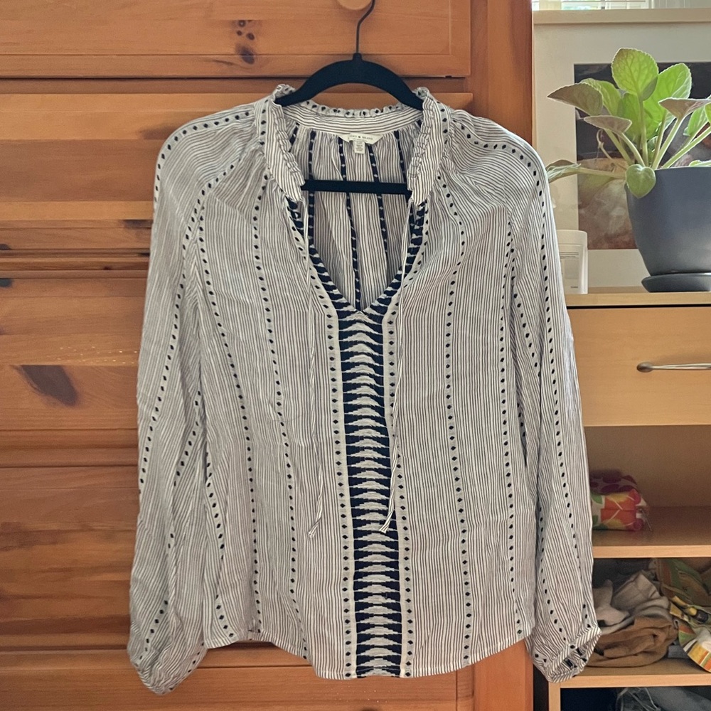 Striped linen blouse